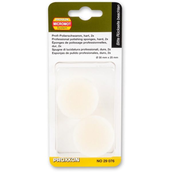 PROXXON HARD WHITE POLISHING SPONGES (2 PIECES) 107287