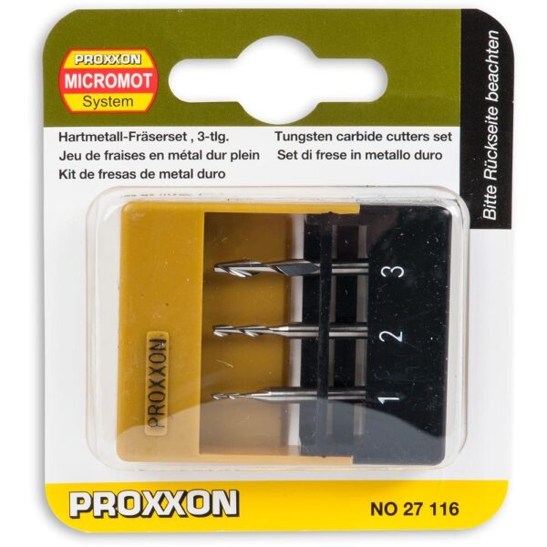 Proxxon 3 Piece Tungsten Milling Cutter Set 327116