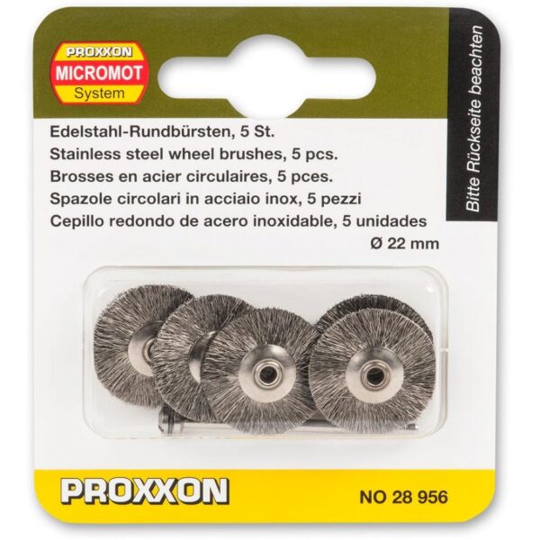 PROXXON Wire Wheel Brush – Stainless Steel 22m (Pkt5) 953015 28956