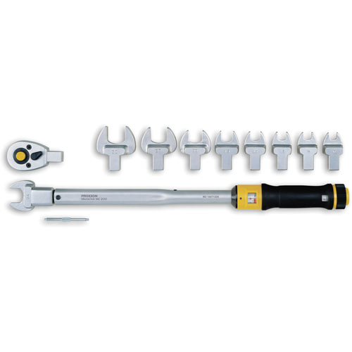 Proxxon MC200 Torque Wrench & 10 Plug-On Tools